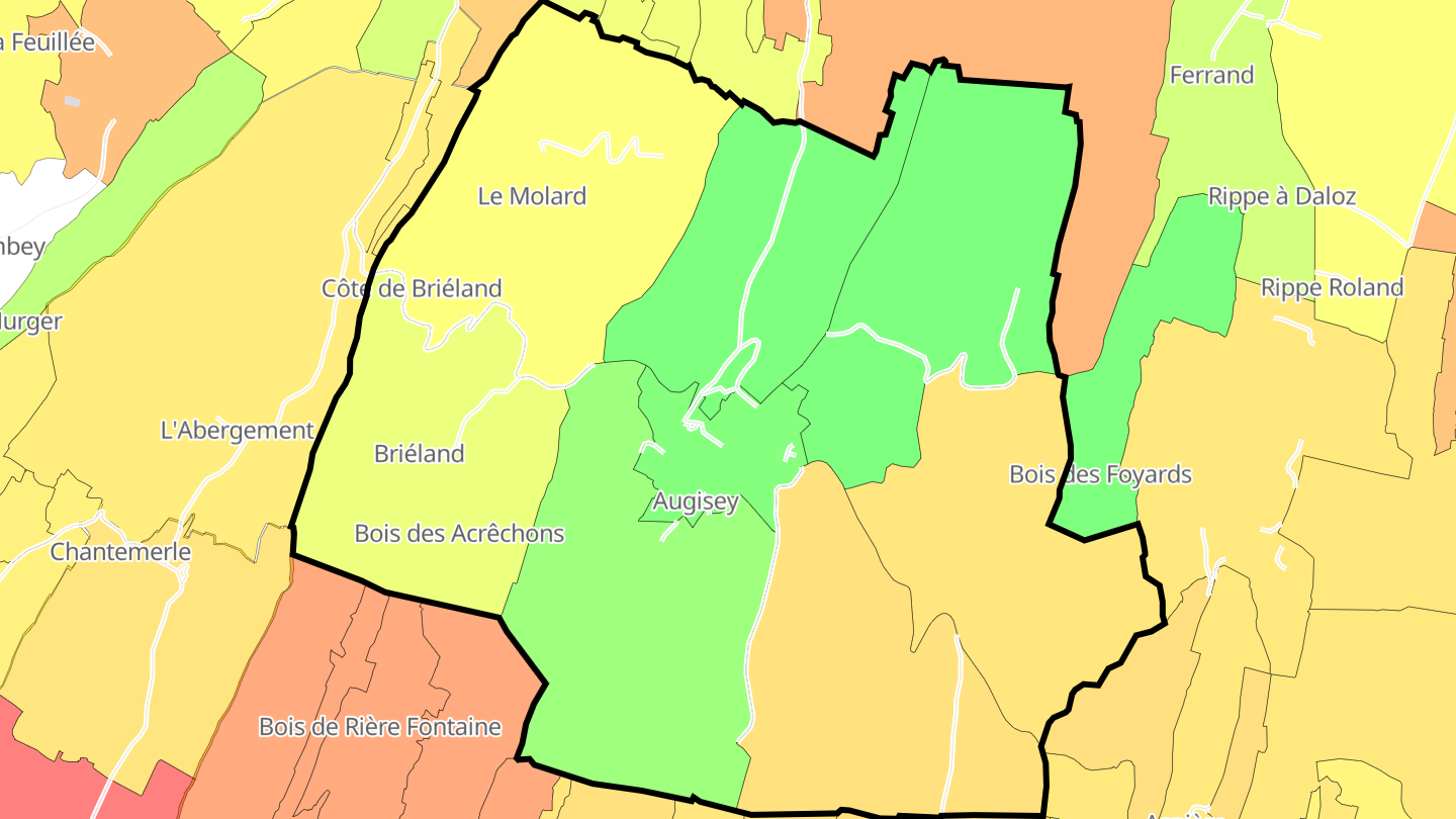Carte des prix de l'immobilier Augisey