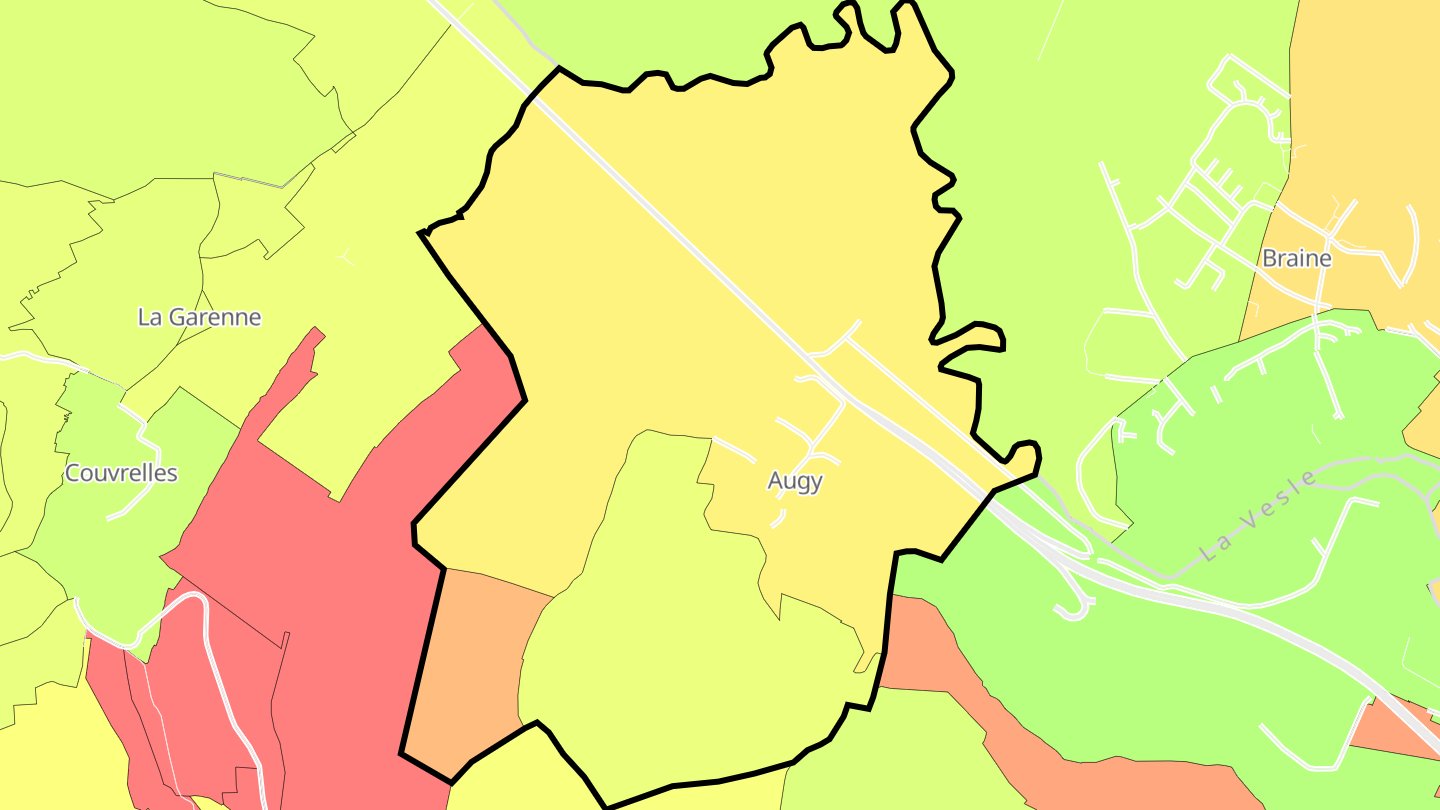 Carte des prix de l'immobilier Augy