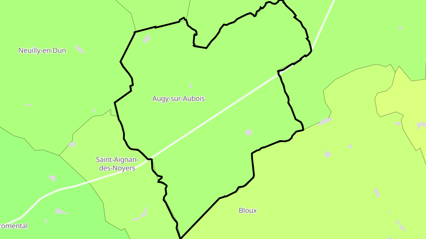 Carte des prix de l'immobilier Augy-sur-Aubois