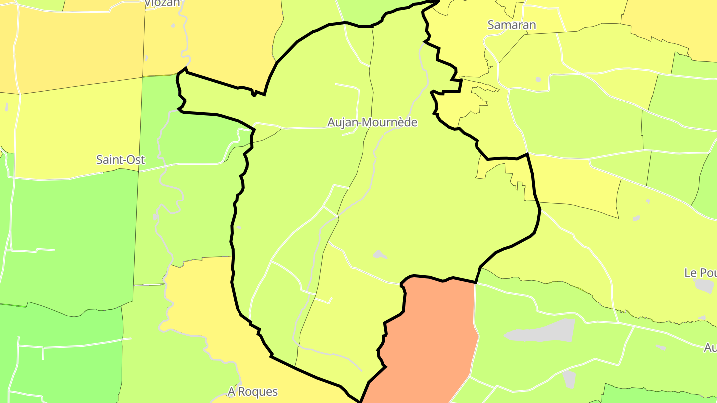 Carte des prix de l'immobilier Aujan-Mournède