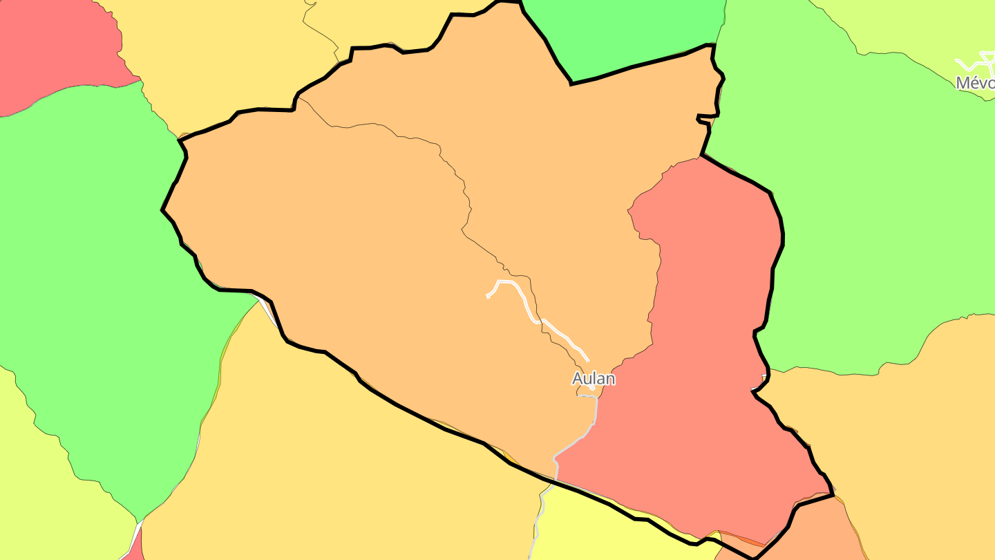 Carte des prix de l'immobilier Aulan