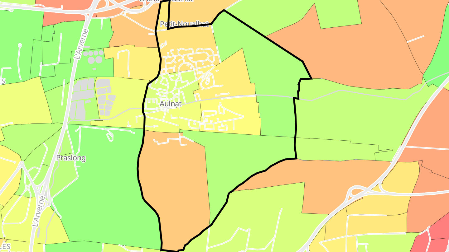 Carte des prix de l'immobilier Aulnat