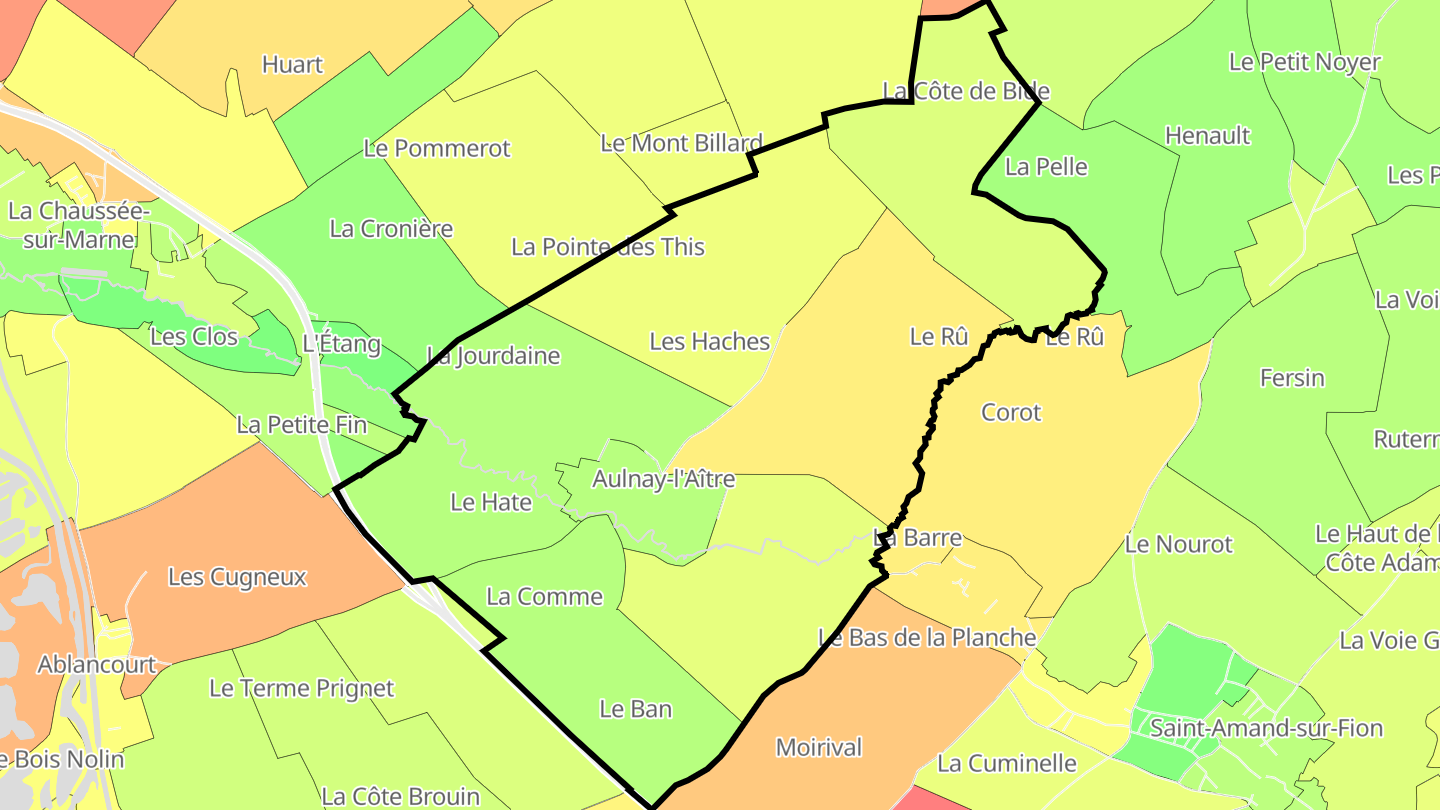 Carte des prix de l'immobilier Aulnay-l'Aître