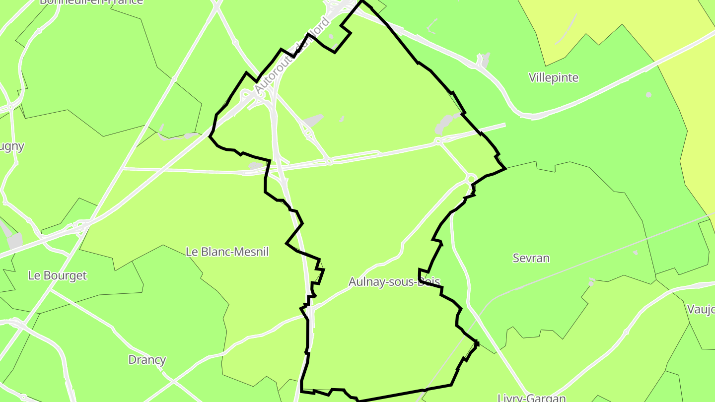 Carte des prix de l'immobilier Aulnay-sous-Bois