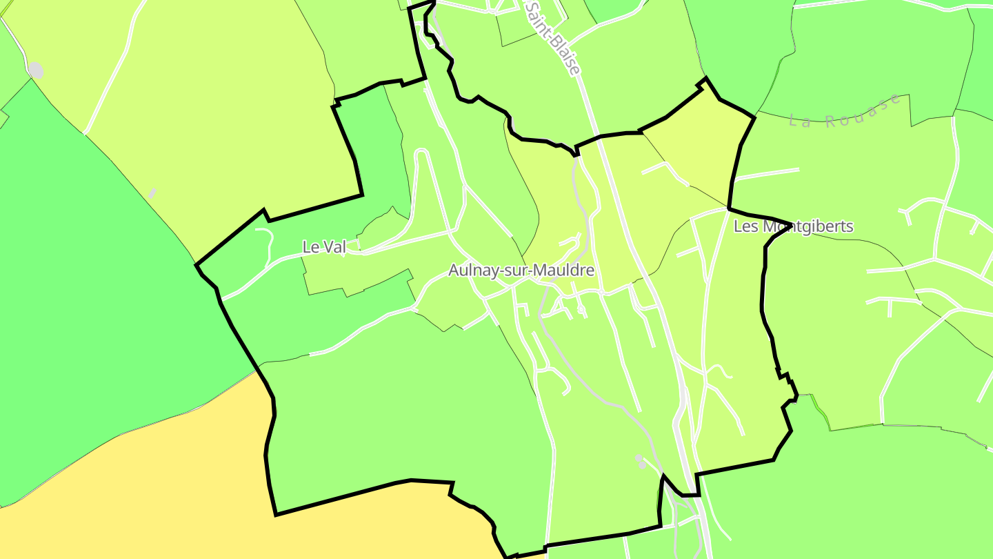 Carte des prix de l'immobilier Aulnay-sur-Mauldre