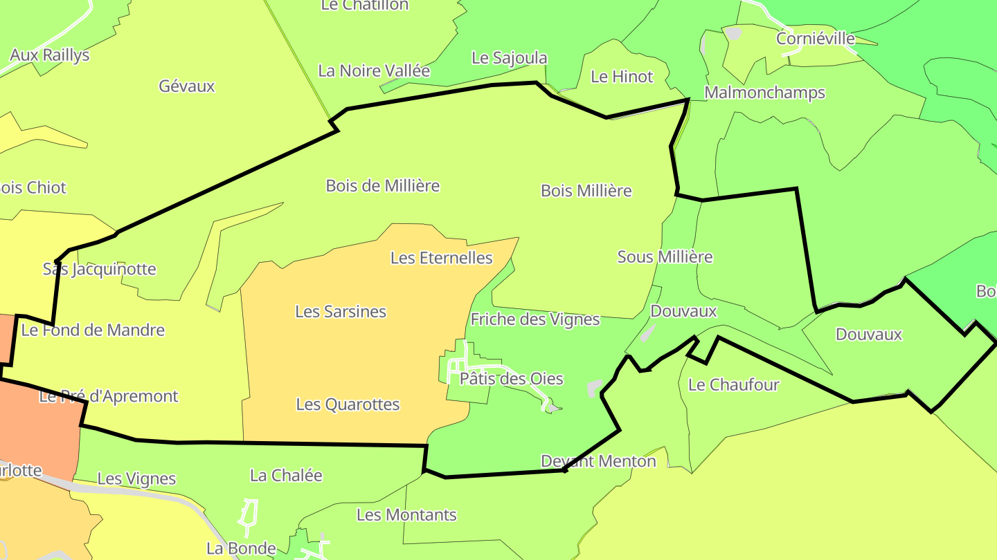 Carte des prix de l'immobilier Aulnois-sous-Vertuzey