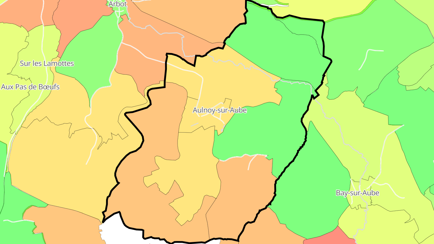 Carte des prix de l'immobilier Aulnoy-sur-Aube