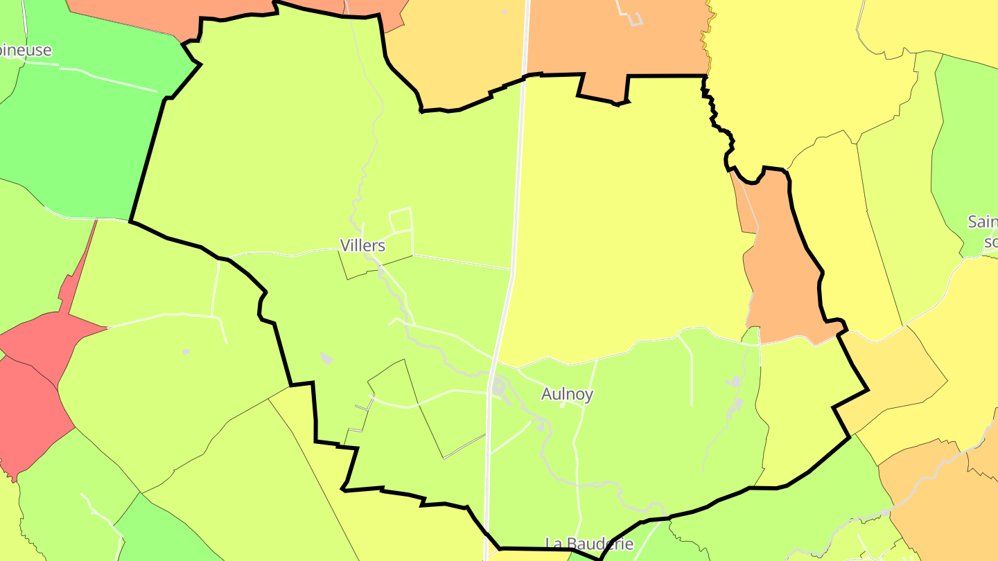 Carte des prix de l'immobilier Aulnoy