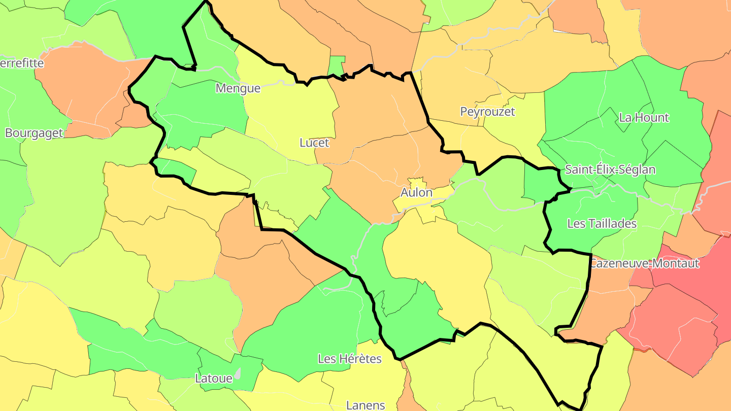 Carte des prix de l'immobilier Aulon