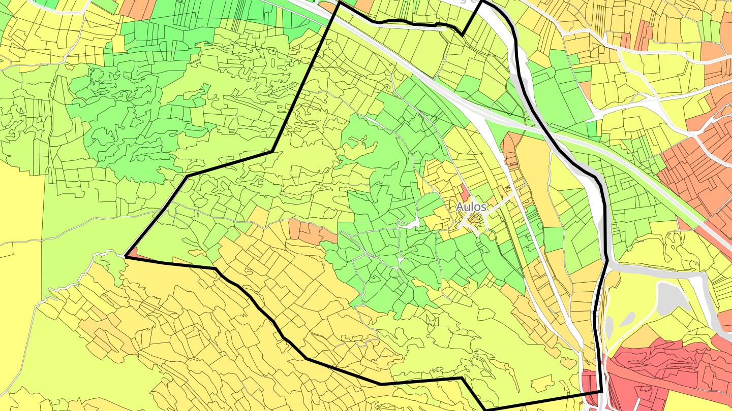 Carte des prix de l'immobilier Aulos