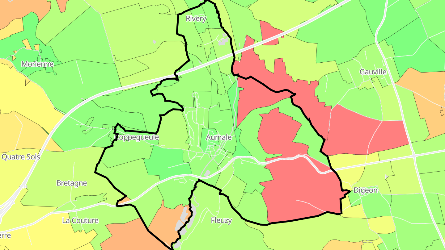 Carte des prix de l'immobilier Aumale