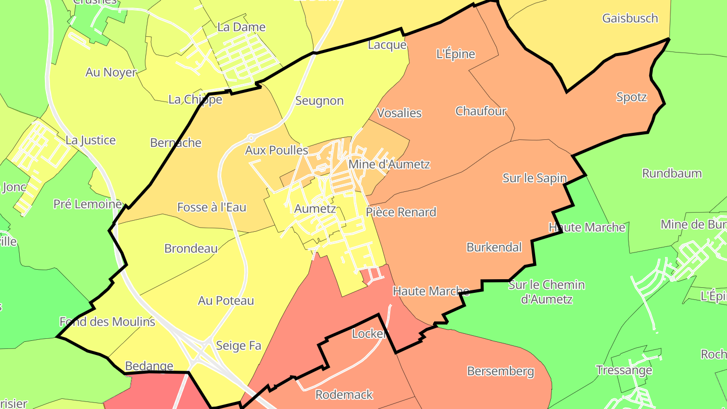 Carte des prix de l'immobilier Aumetz