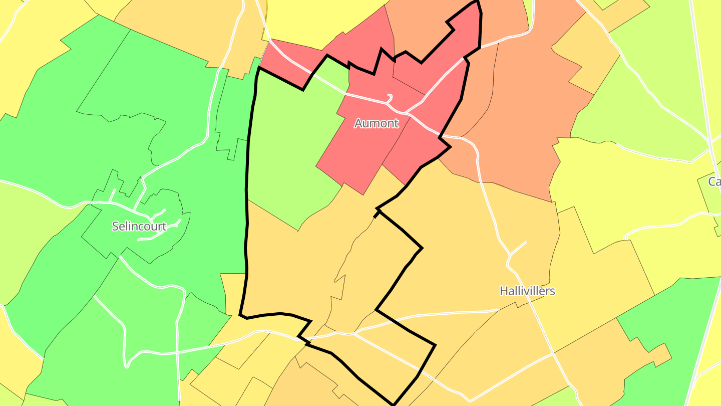 Carte des prix de l'immobilier Aumont
