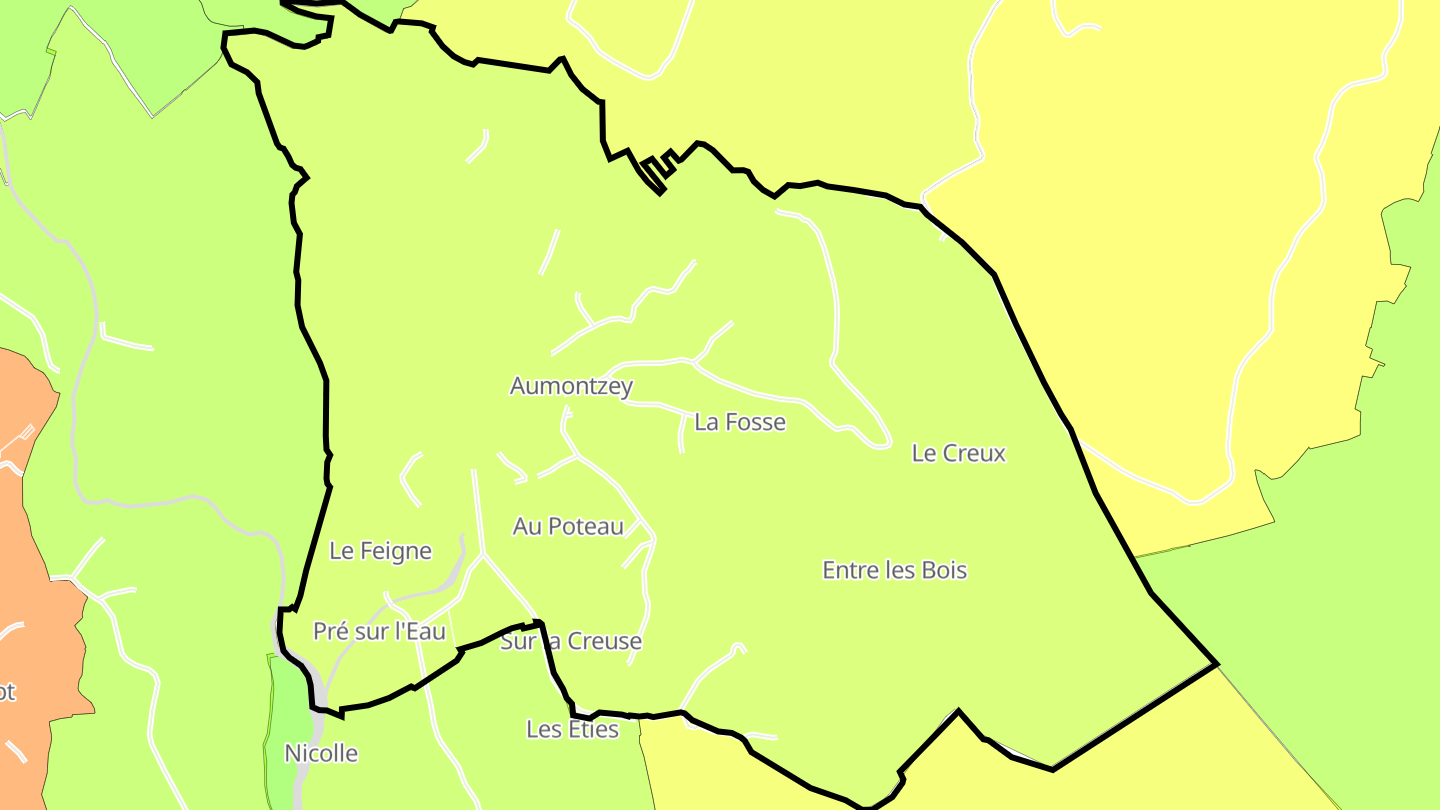 Carte des prix de l'immobilier Aumontzey