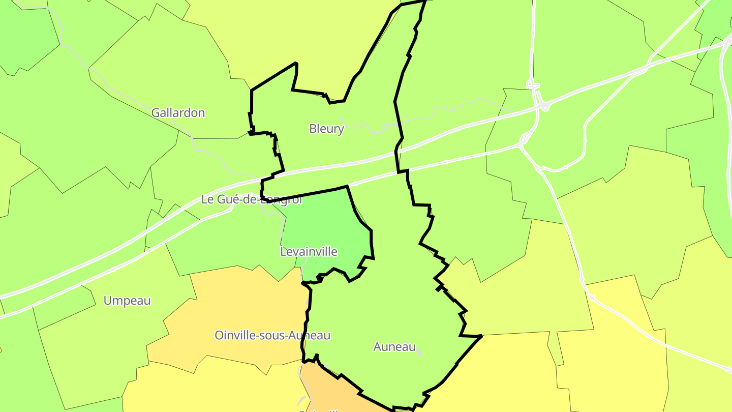 Carte des prix de l'immobilier Auneau-Bleury-Saint-Symphorien