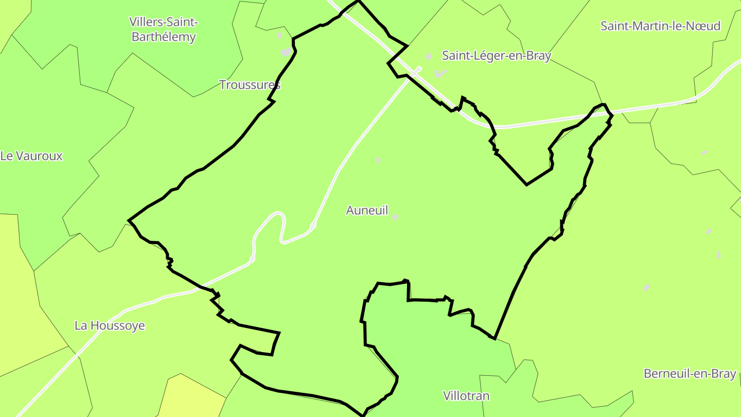 Carte des prix de l'immobilier Auneuil