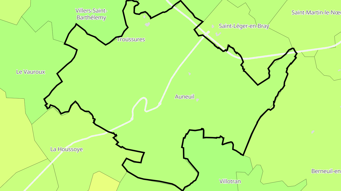 Carte des prix de l'immobilier Auneuil