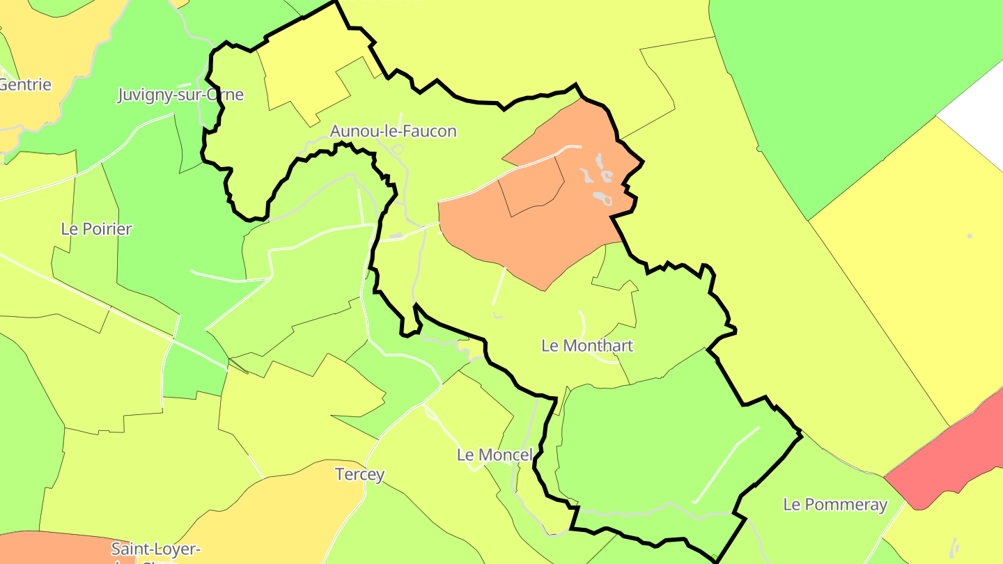 Carte des prix de l'immobilier Aunou-le-Faucon