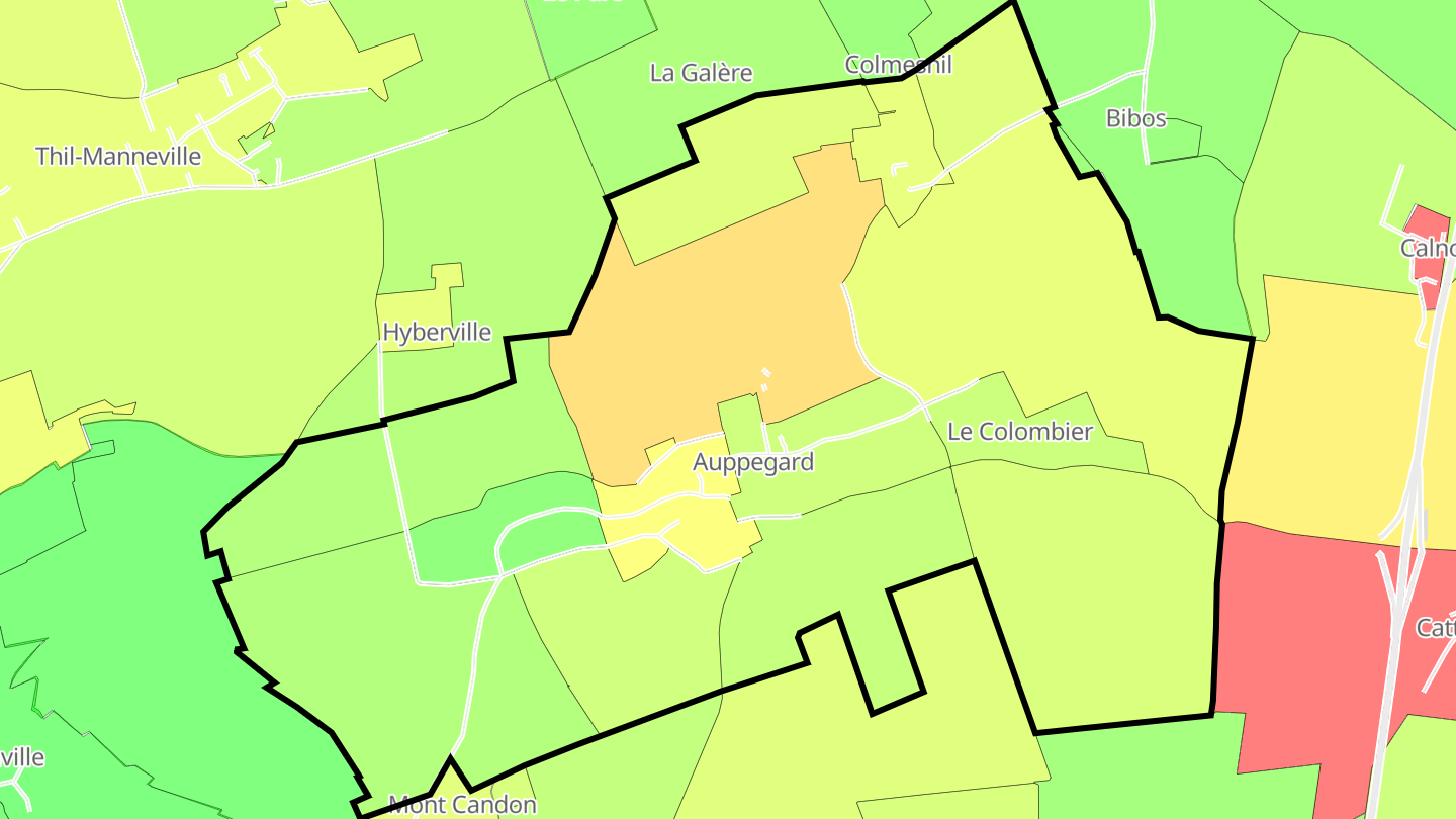 Carte des prix de l'immobilier Auppegard