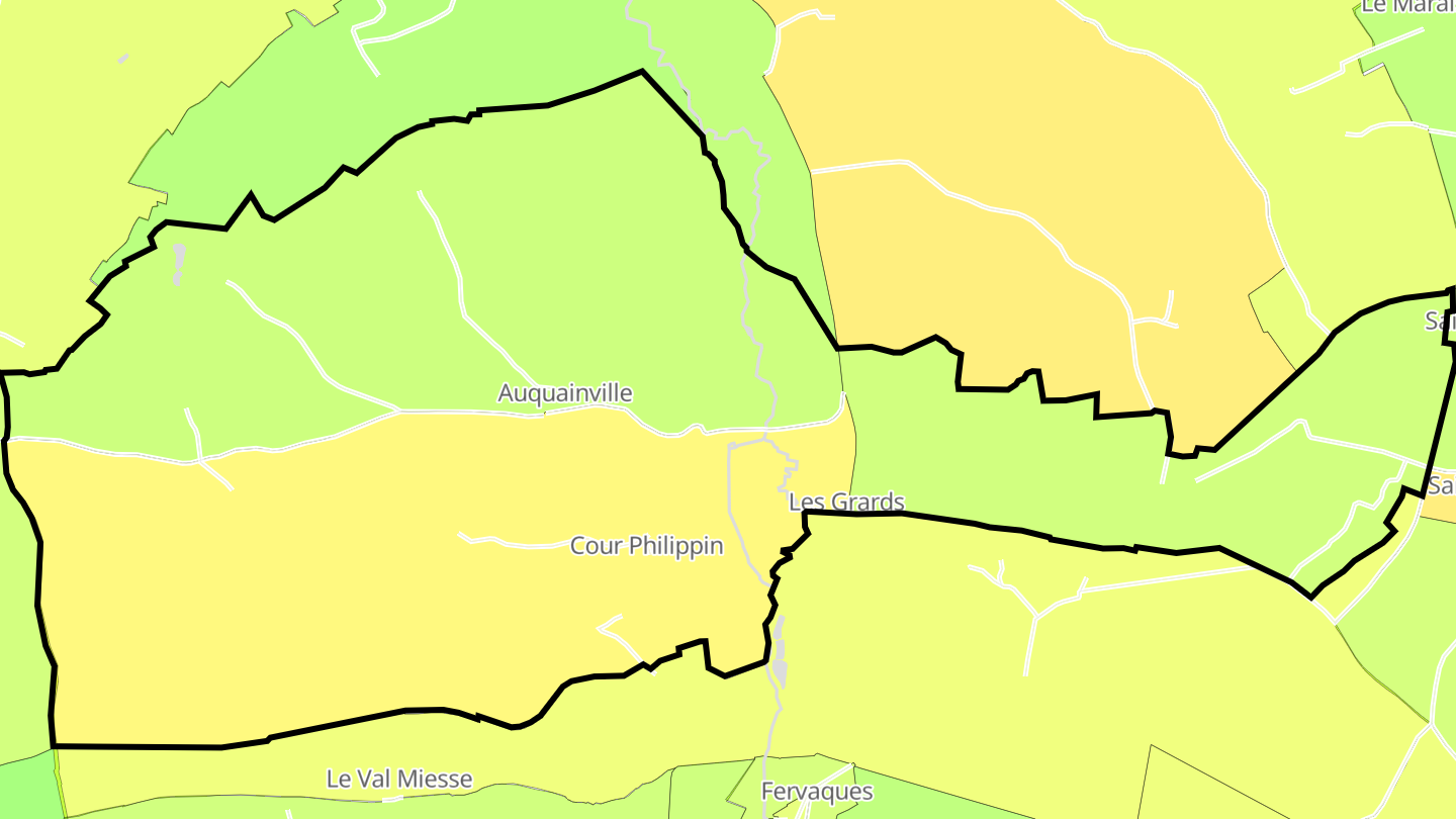 Carte des prix de l'immobilier Auquainville