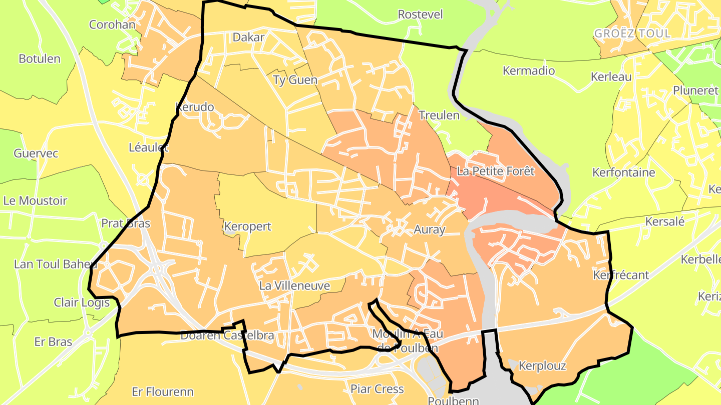 Carte des prix de l'immobilier Auray