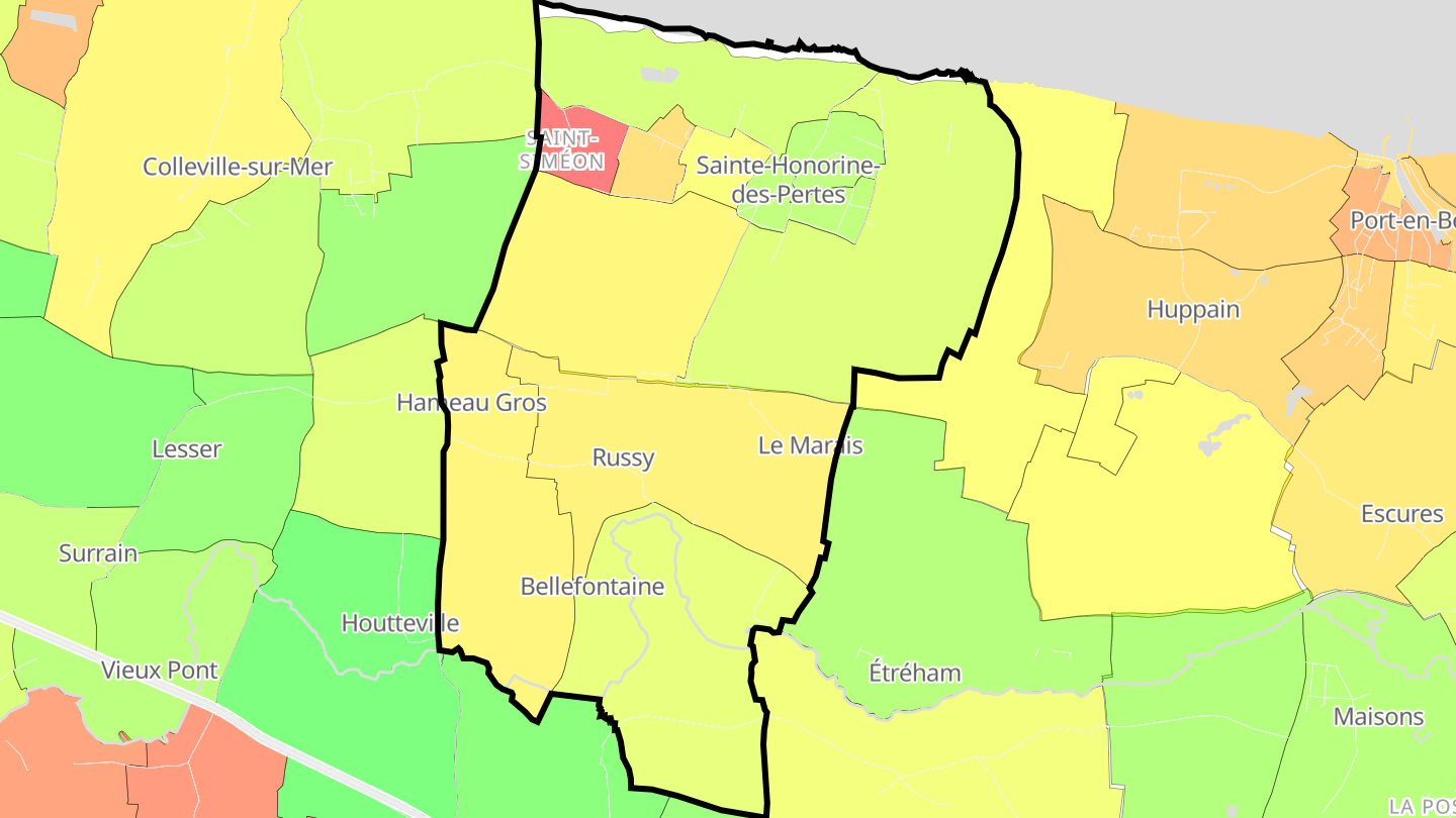 Carte des prix de l'immobilier Aure sur Mer