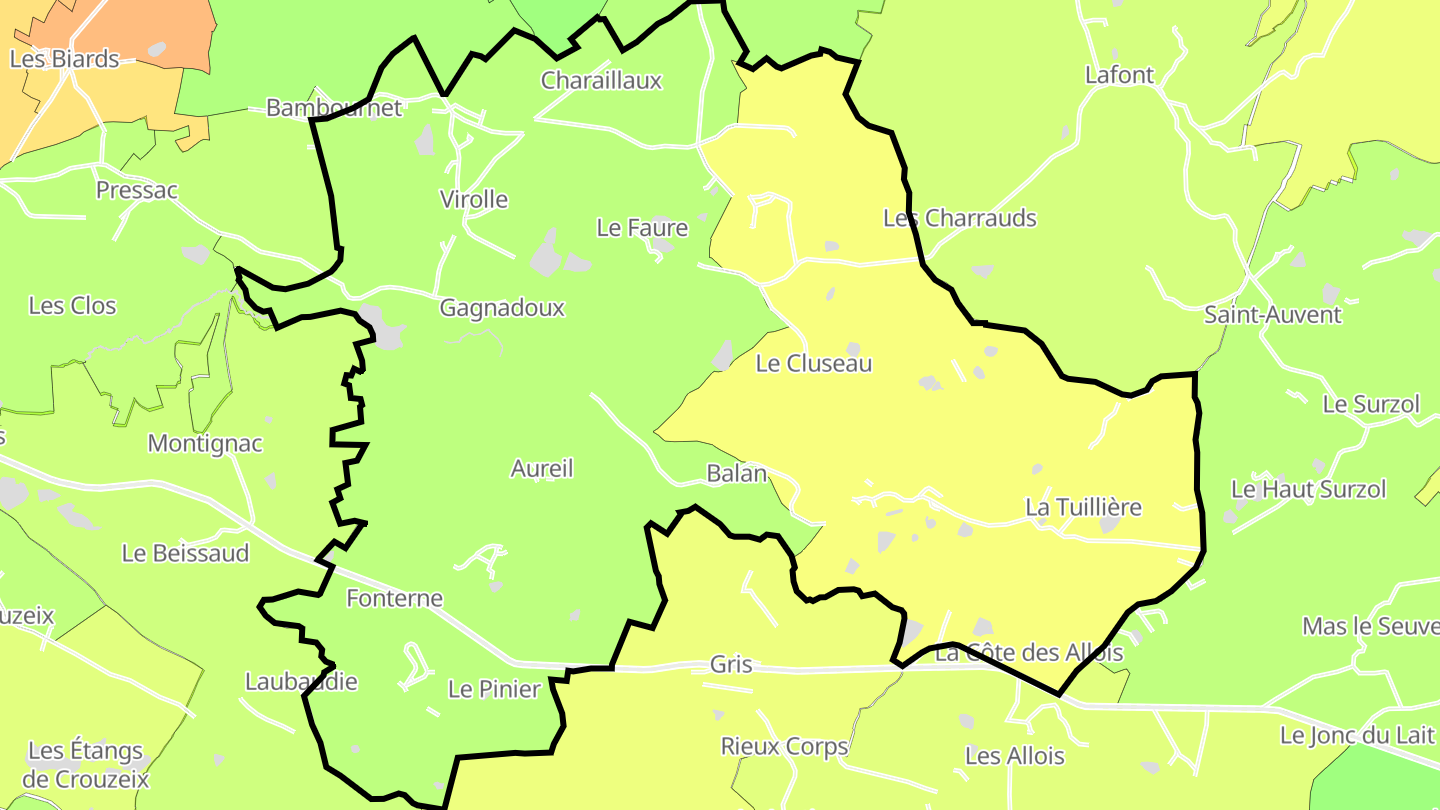 Carte des prix de l'immobilier Aureil