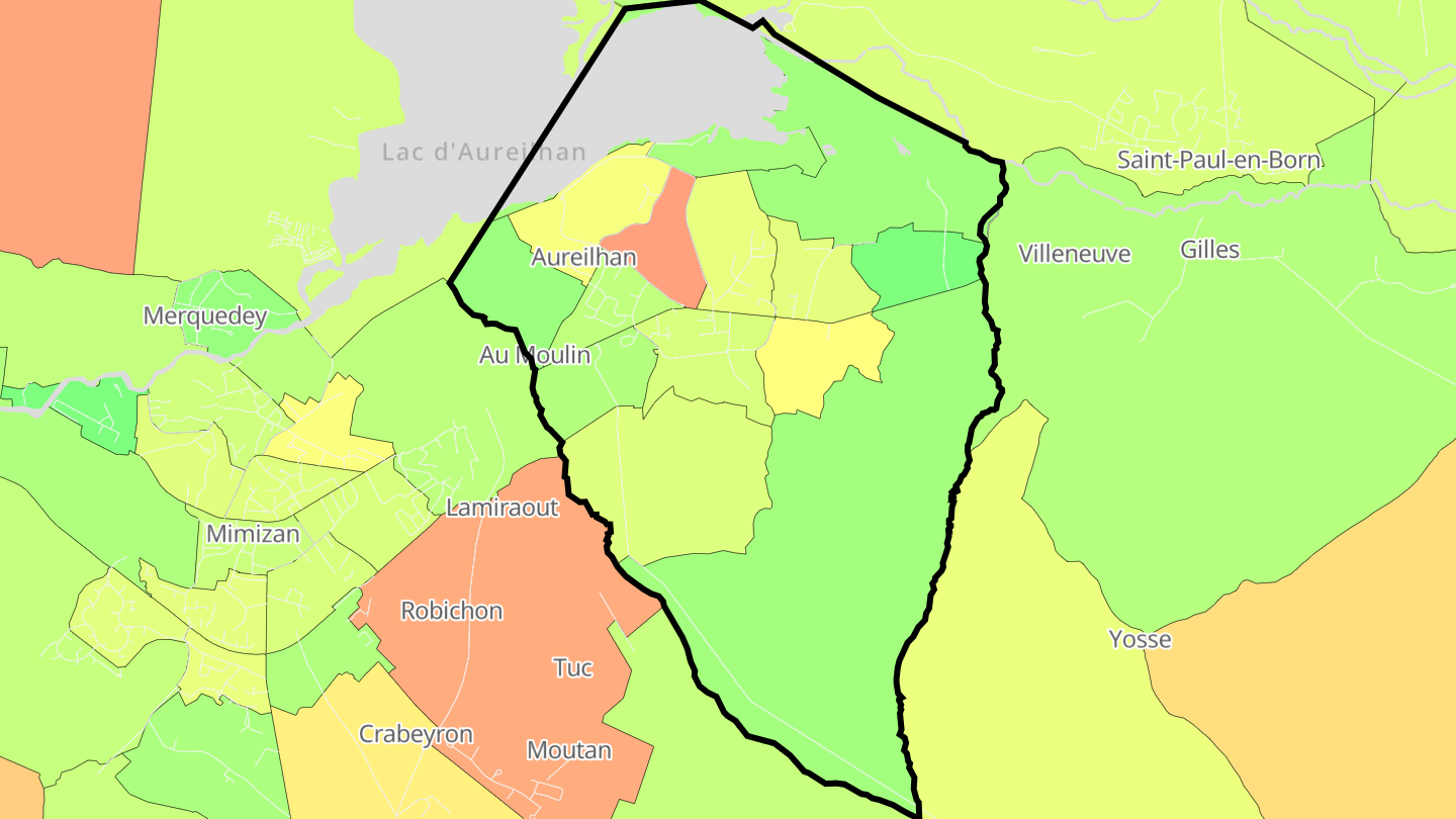 Carte des prix de l'immobilier Aureilhan