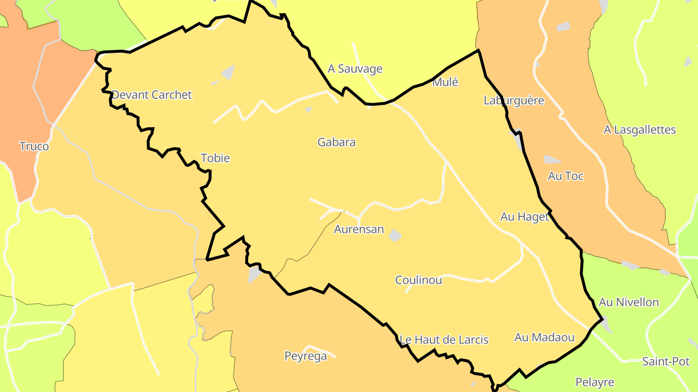 Carte des prix de l'immobilier Aurensan