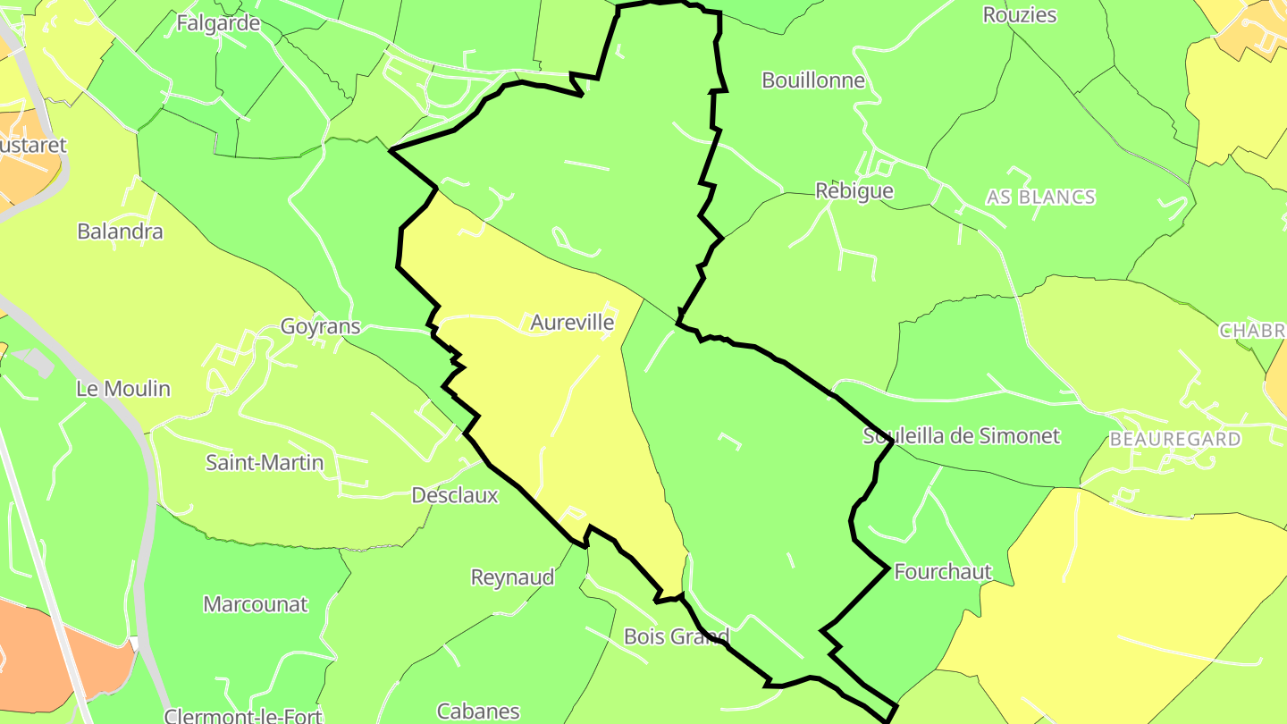 Carte des prix de l'immobilier Aureville