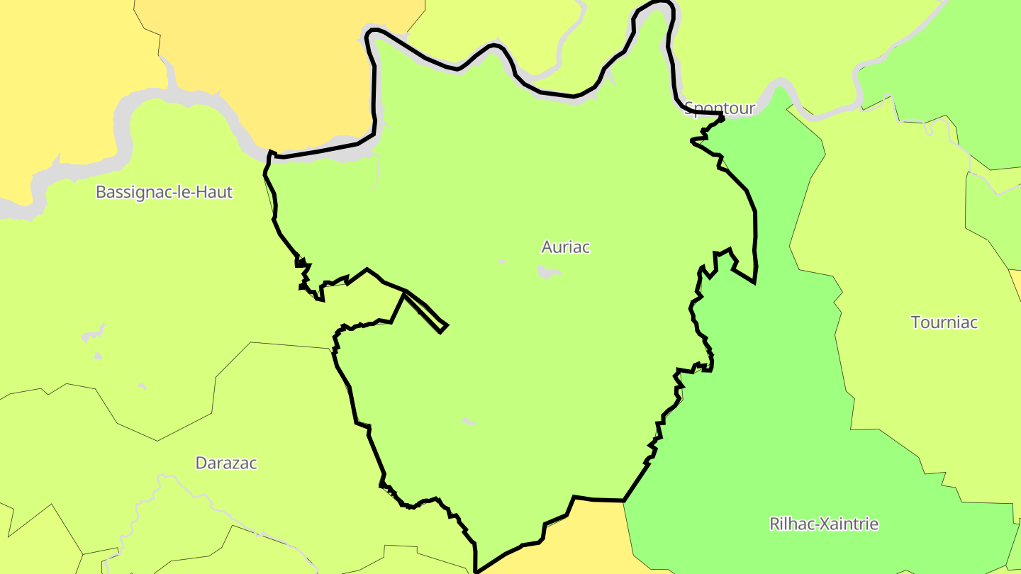 Carte des prix de l'immobilier Auriac