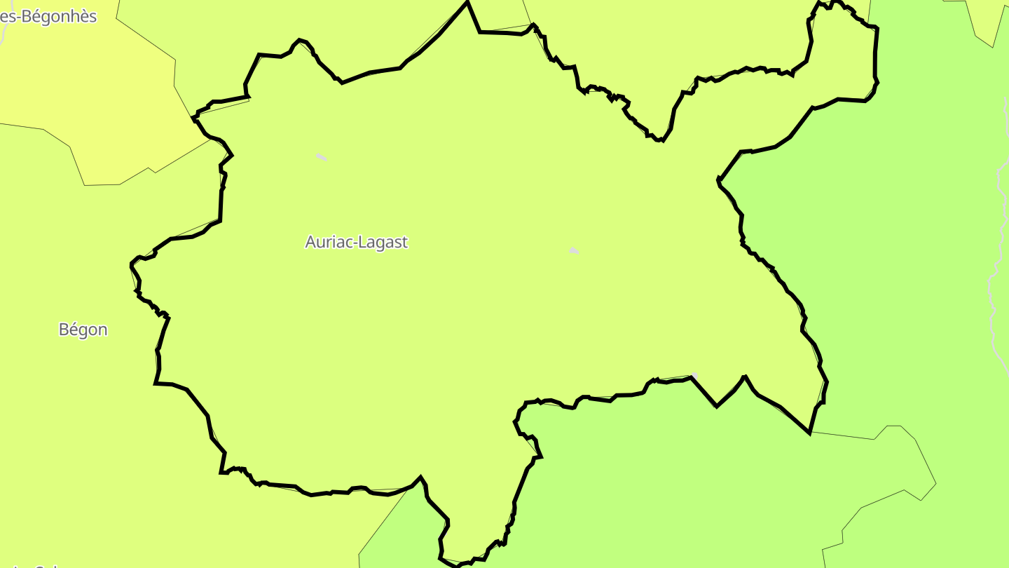 Carte des prix de l'immobilier Auriac-Lagast