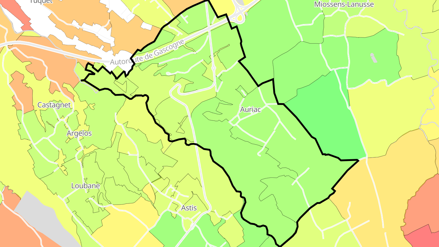 Carte des prix de l'immobilier Auriac