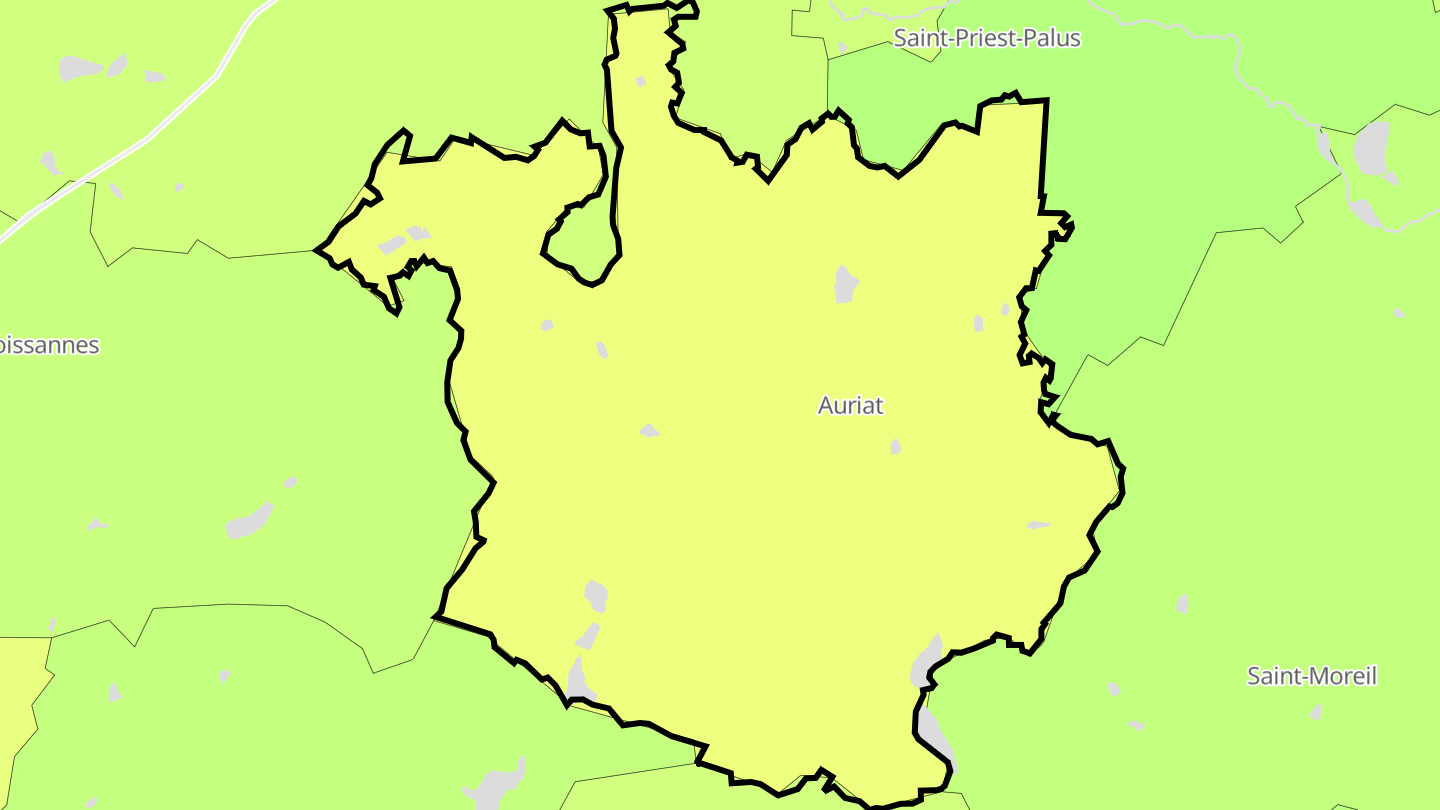 Carte des prix de l'immobilier Auriat