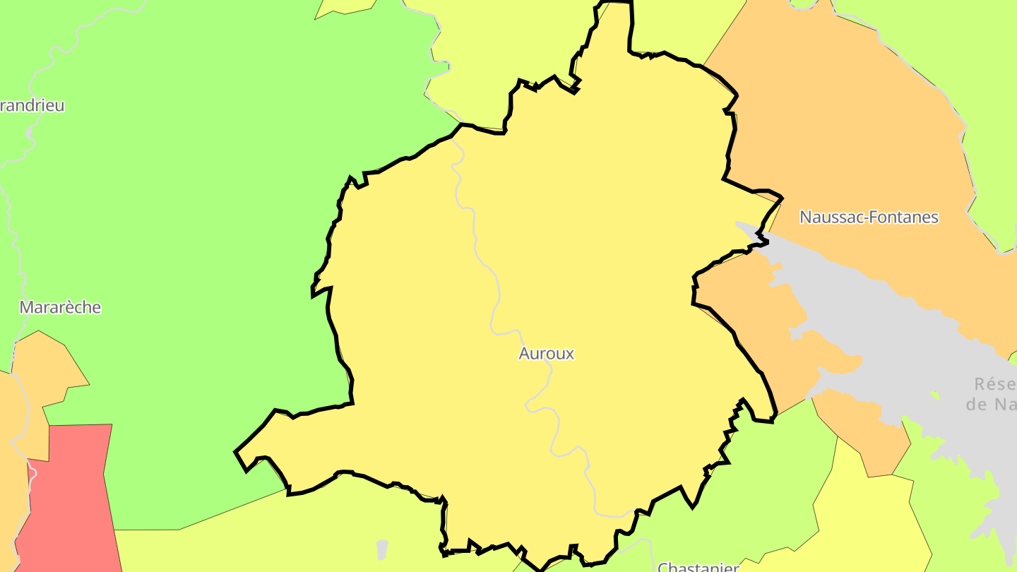Carte des prix de l'immobilier Auroux
