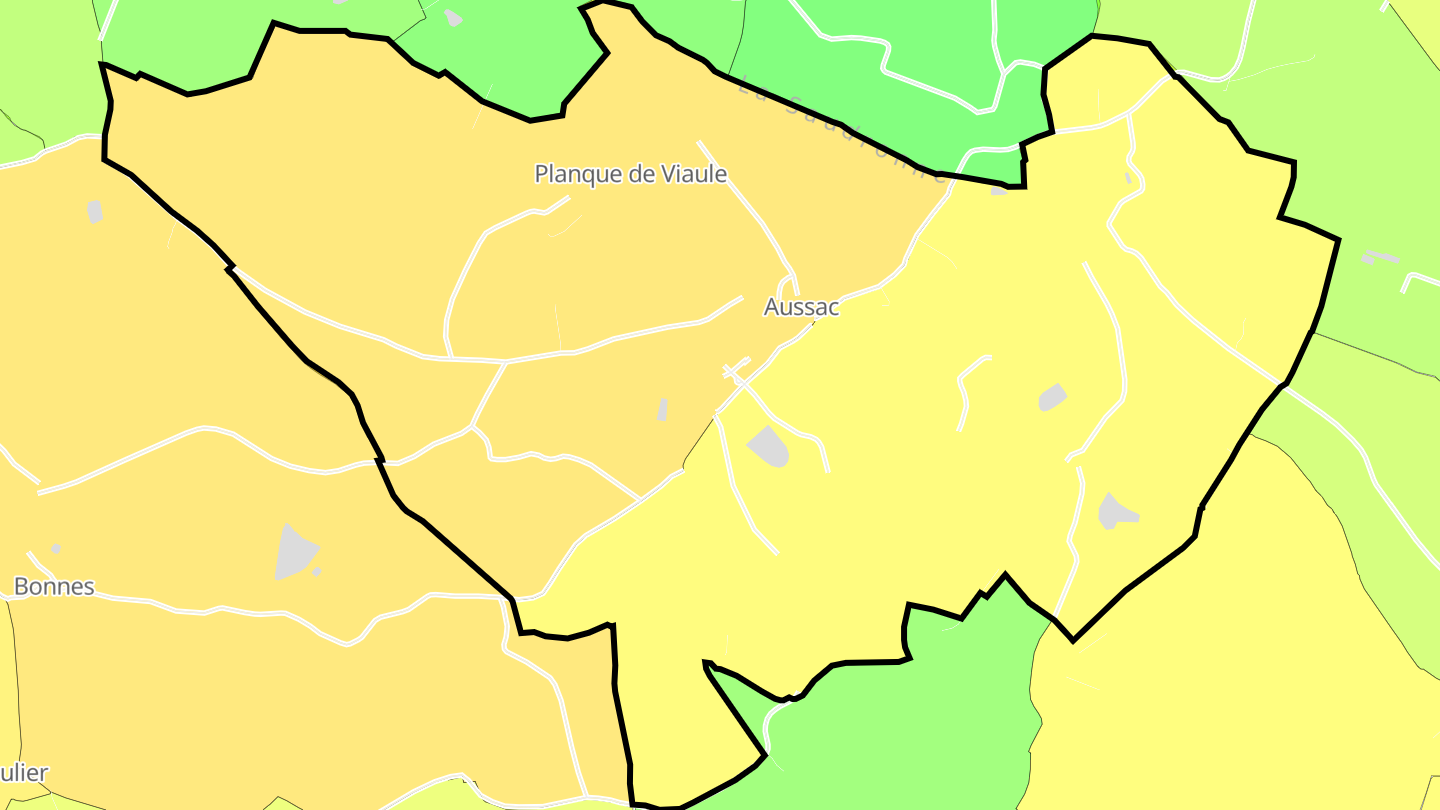 Carte des prix de l'immobilier Aussac