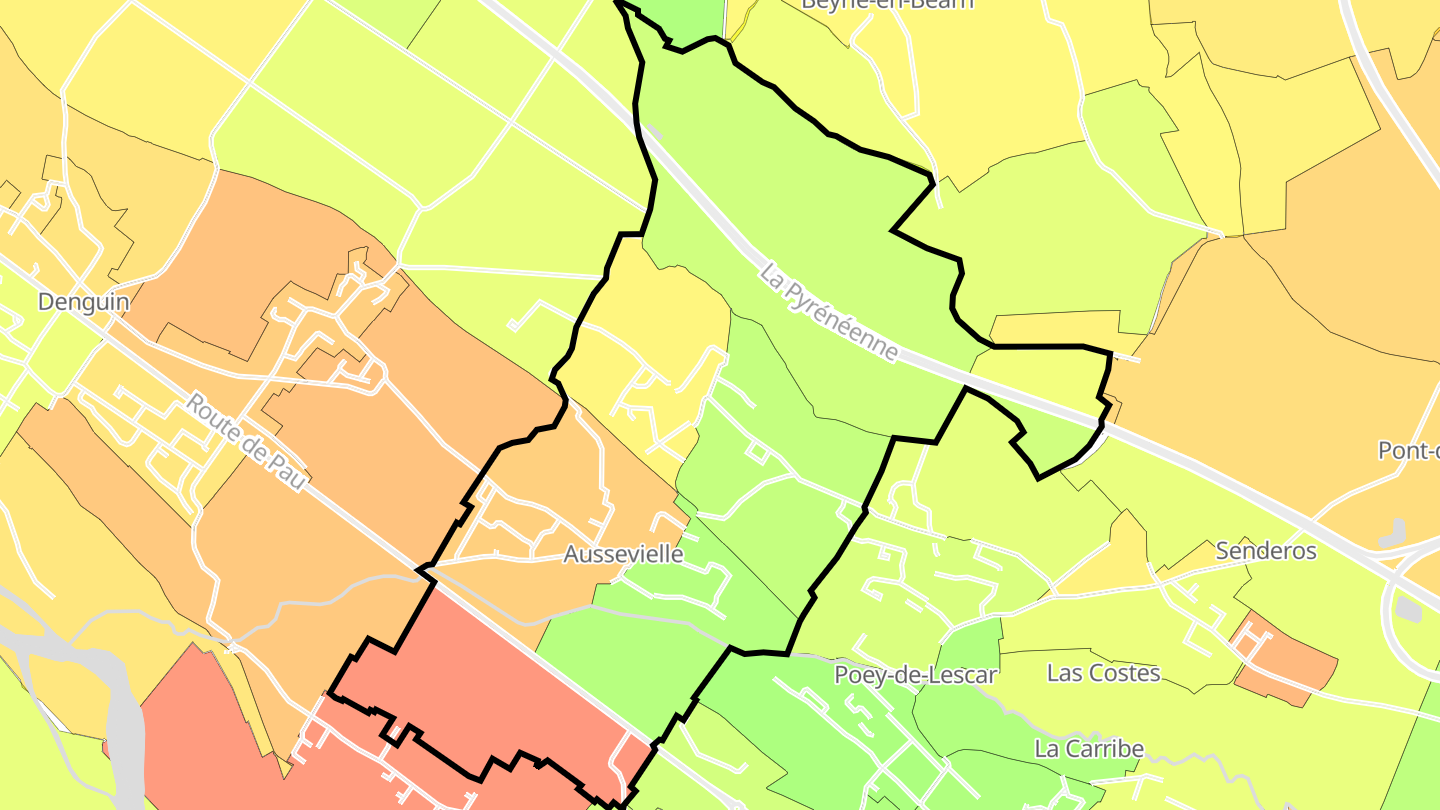 Carte des prix de l'immobilier Aussevielle