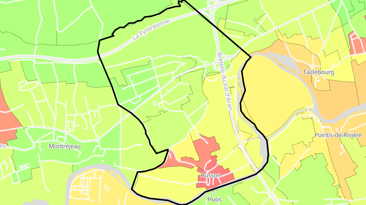 Carte des prix de l'immobilier Ausson