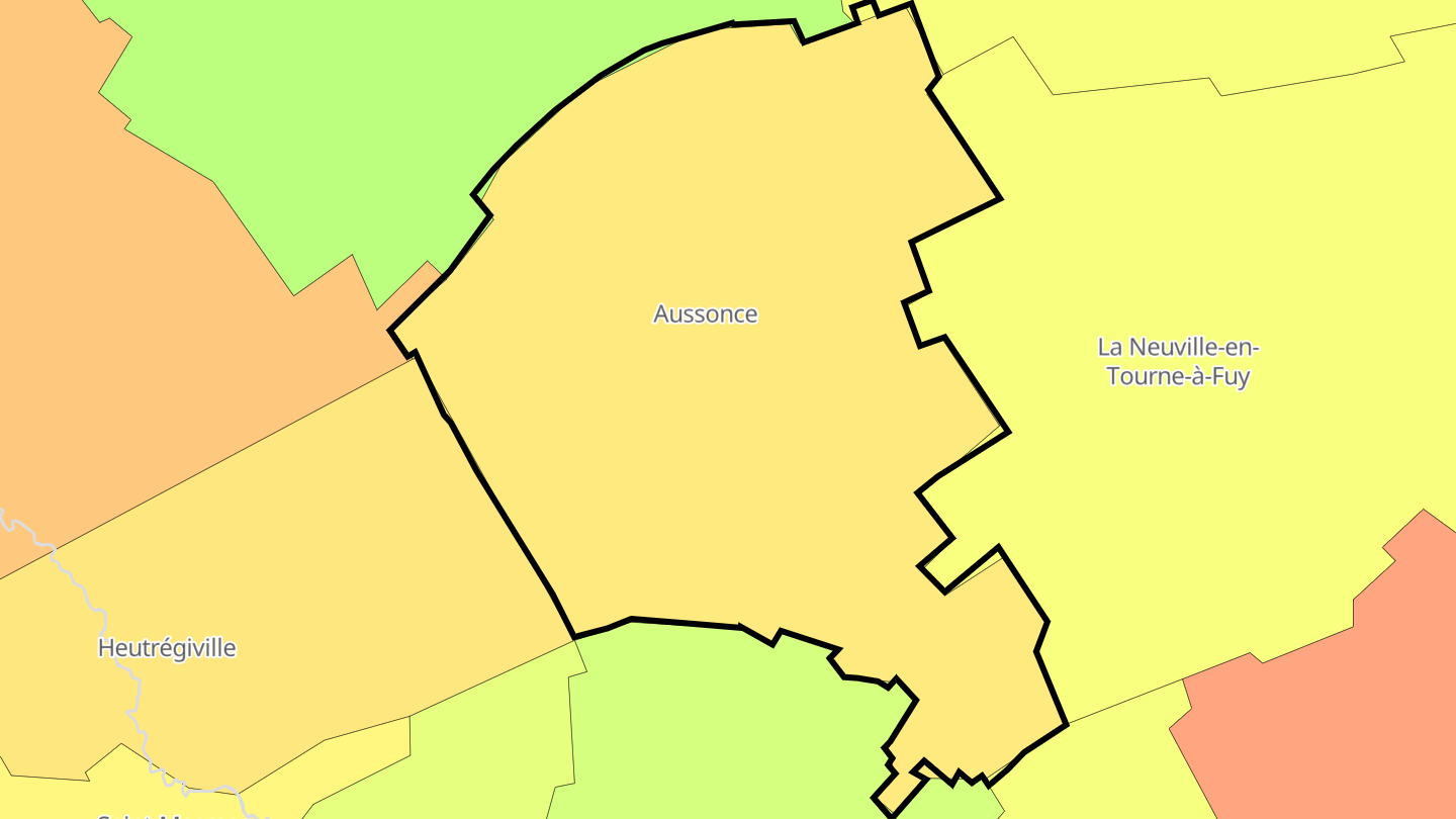 Carte des prix de l'immobilier Aussonce