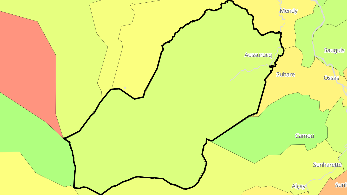 Carte des prix de l'immobilier Aussurucq