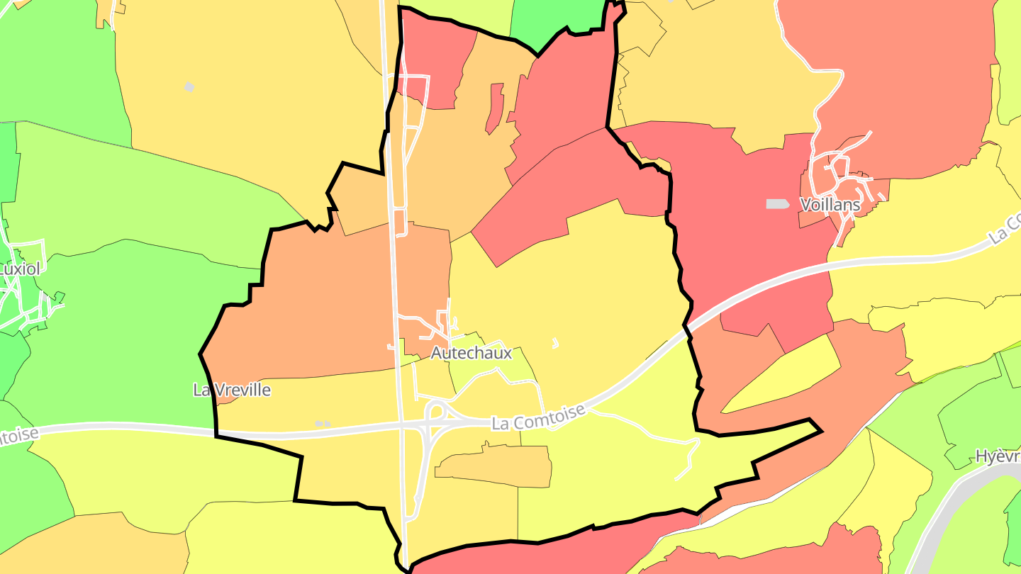 Carte des prix de l'immobilier Autechaux