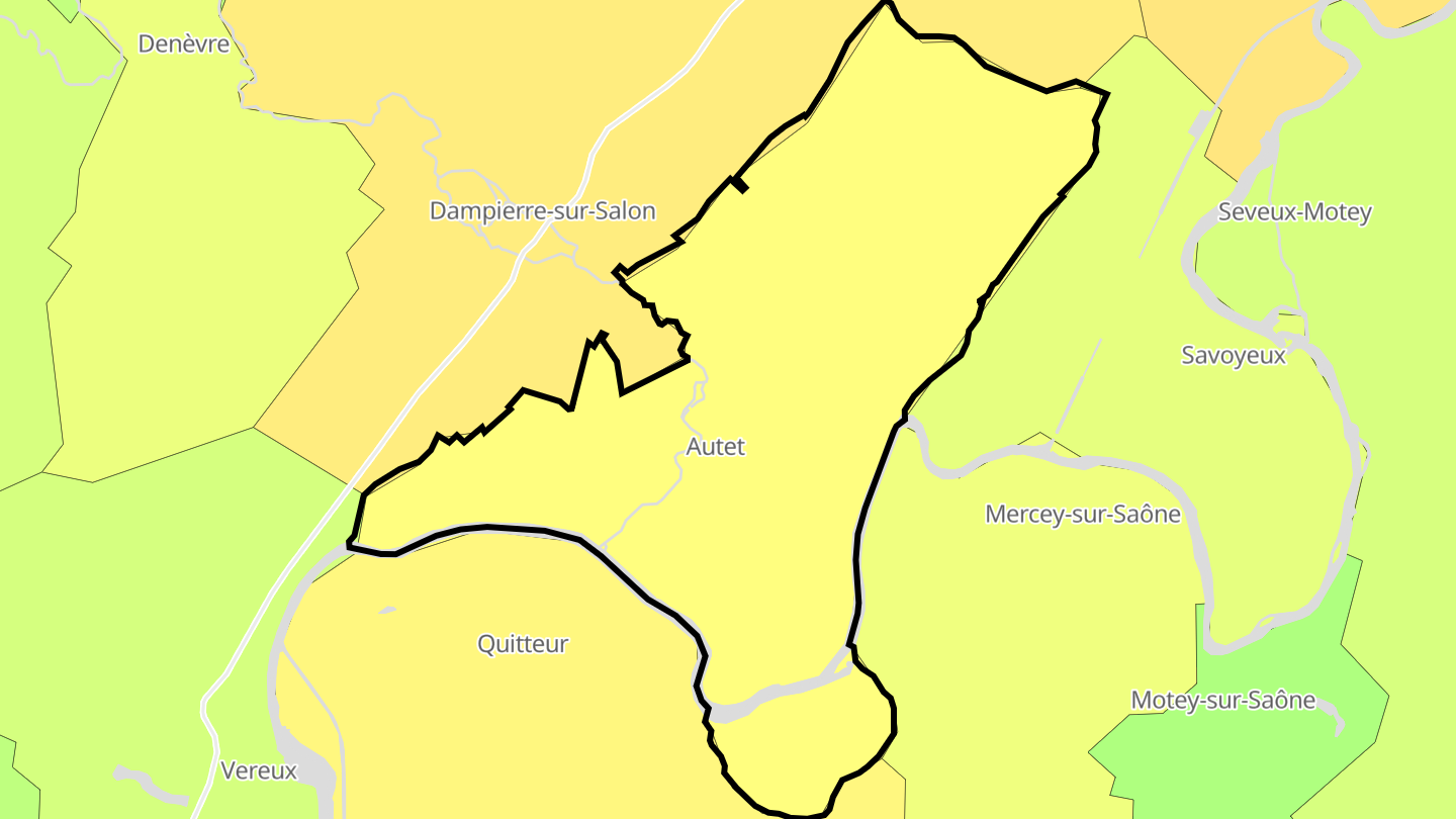 Carte des prix de l'immobilier Autet