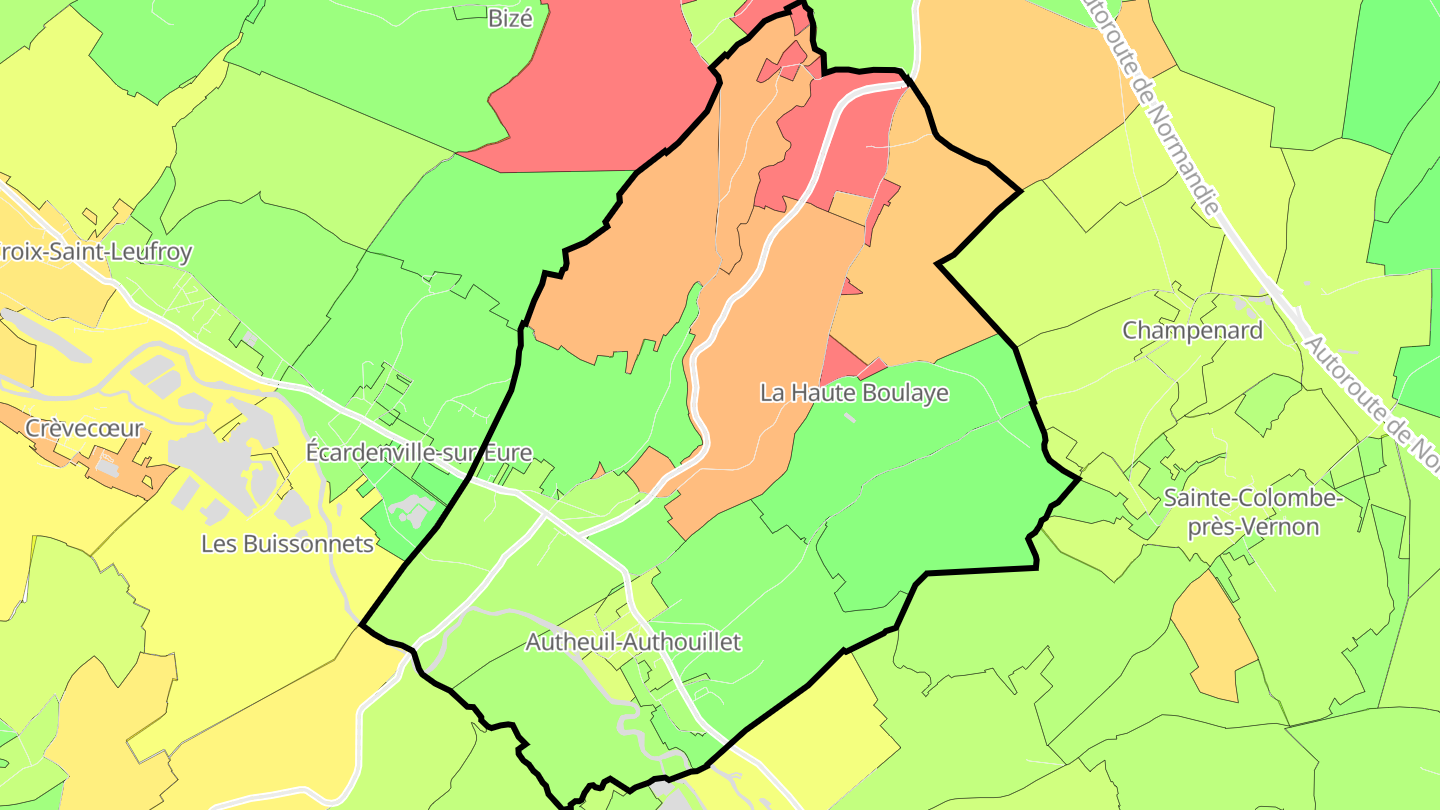 Carte des prix de l'immobilier Autheuil-Authouillet