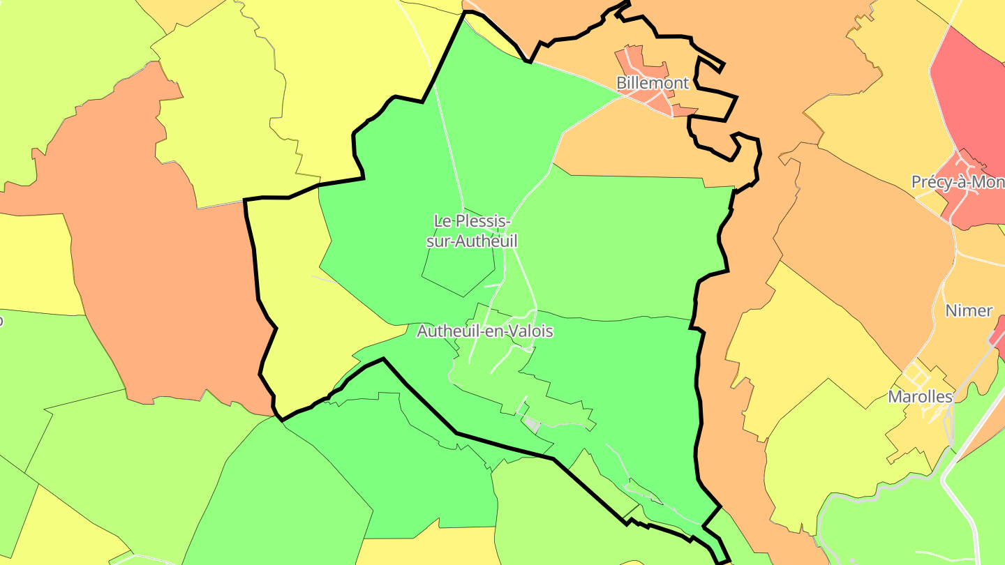 Carte des prix de l'immobilier Autheuil-en-Valois