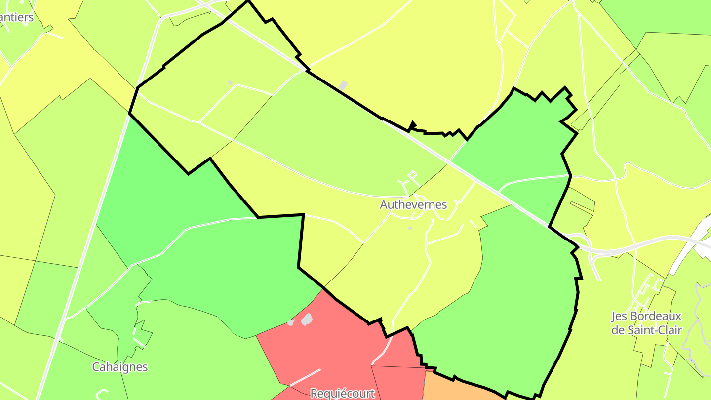 Carte des prix de l'immobilier Authevernes