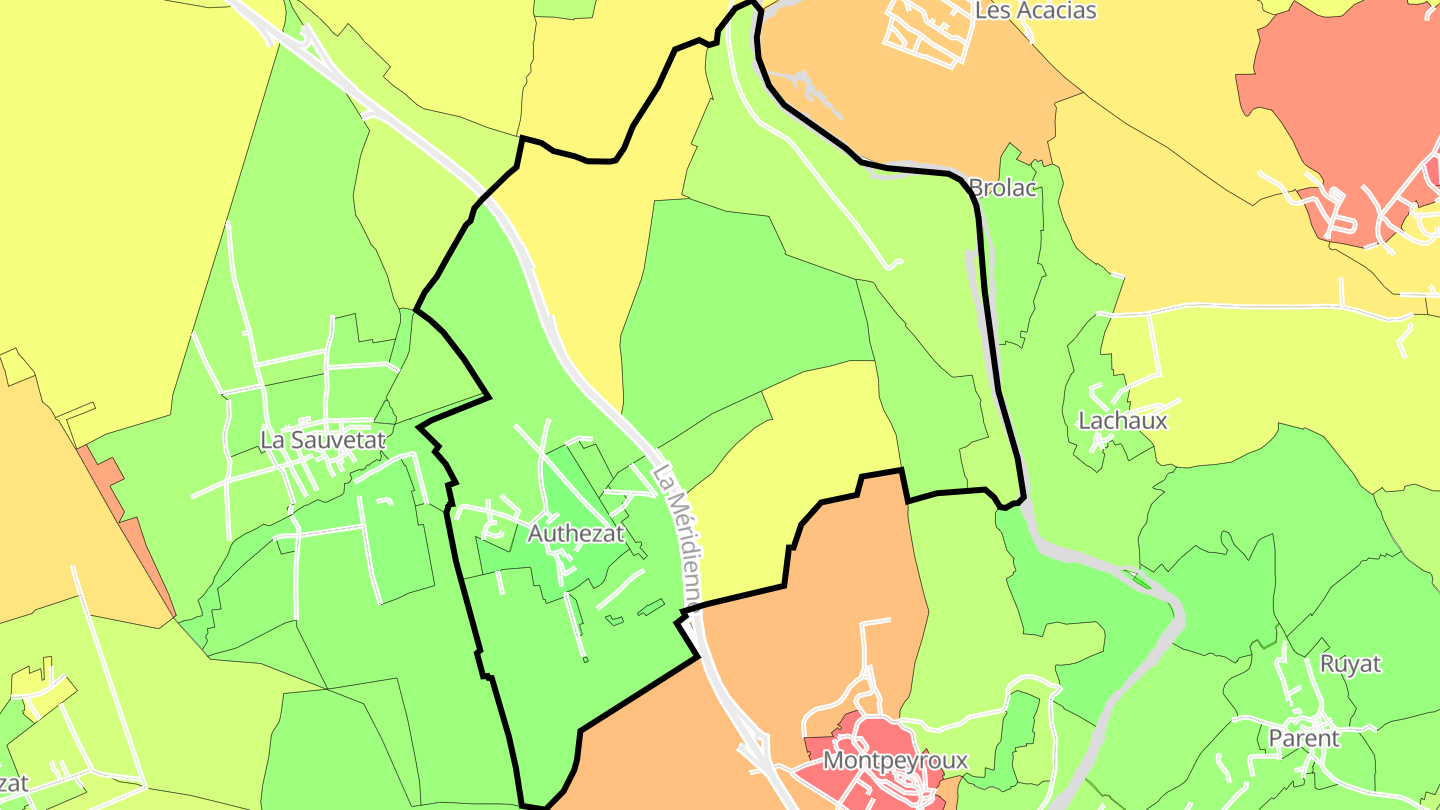 Carte des prix de l'immobilier Authezat