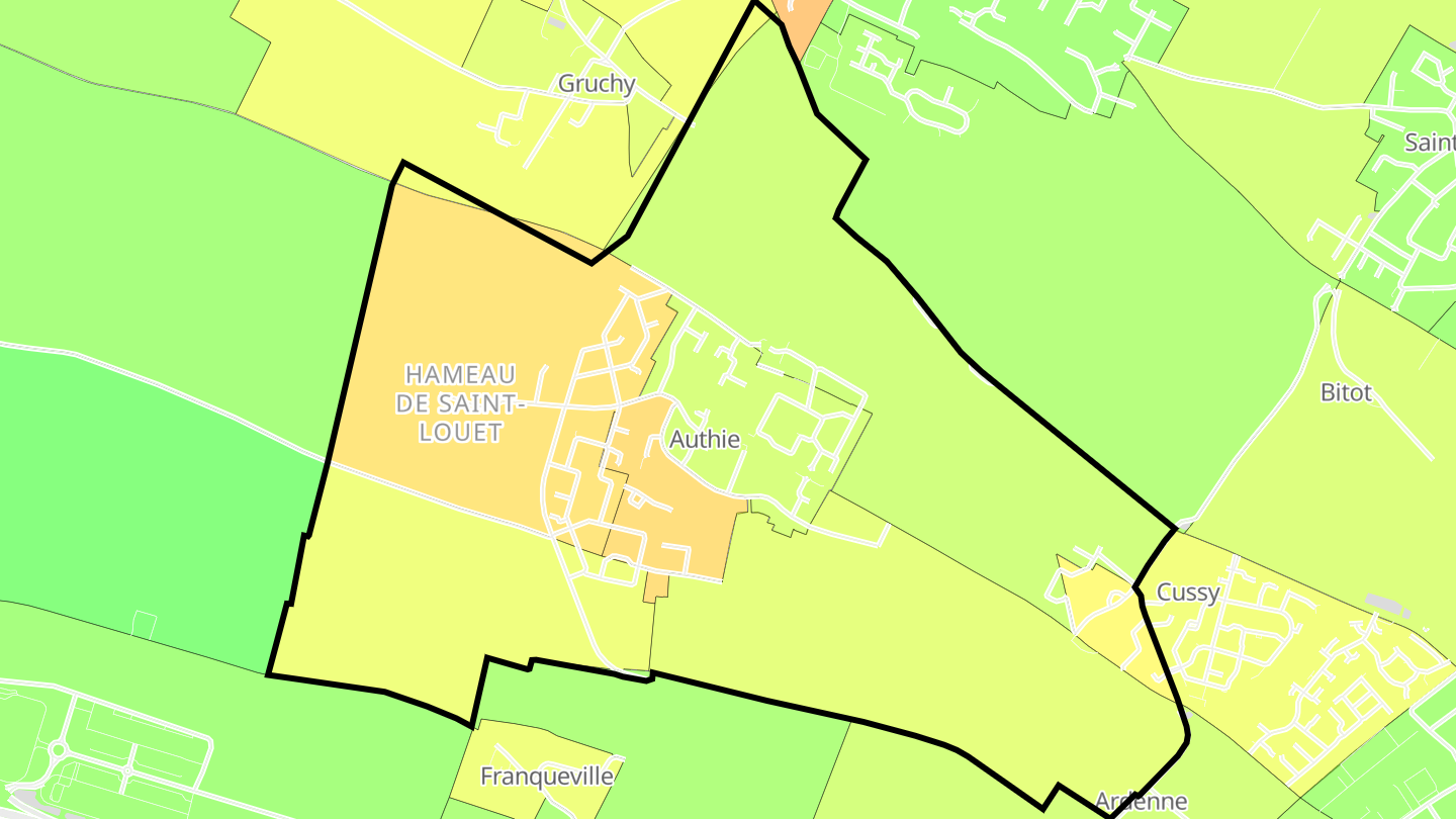 Carte des prix de l'immobilier Authie