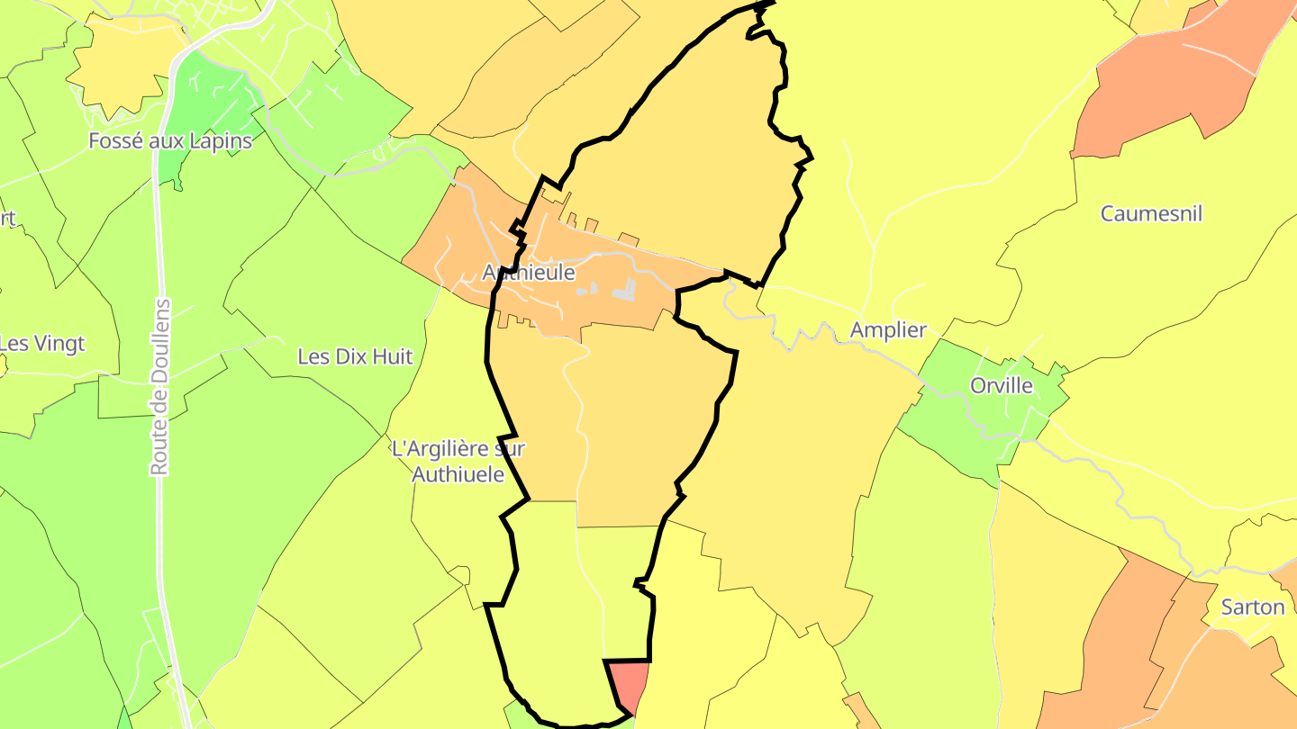 Carte des prix de l'immobilier Authieule