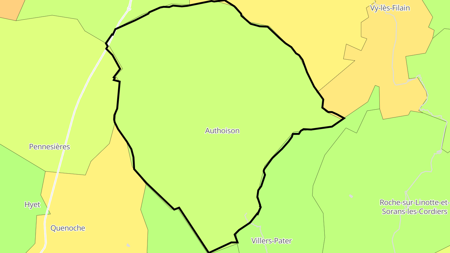 Carte des prix de l'immobilier Authoison