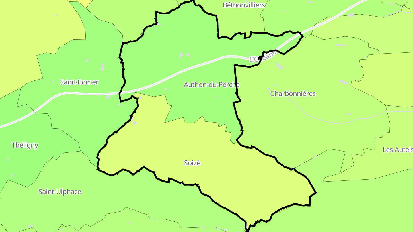Carte des prix de l'immobilier Authon-du-Perche